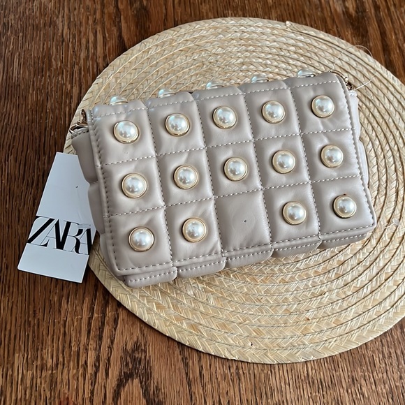 Zara beige Guilted Mini Crossbody Shoulder Bag - Picture 6 of 11